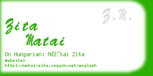 zita matai business card